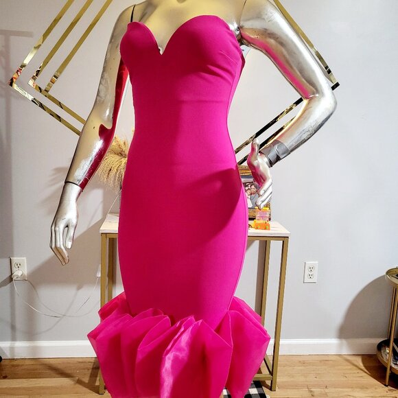 ****NWOT PINK MIDI BANDAGE DRESS SZ XS/S**** - Picture 1 of 6